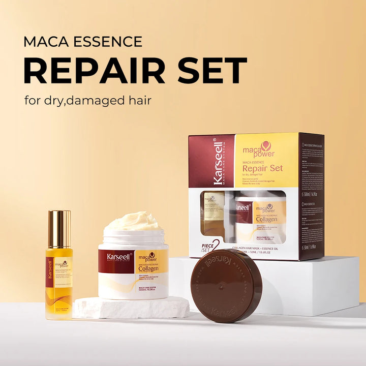 Karseell Collagen Hair Mask + Argan Oil Serum – Deep Repair