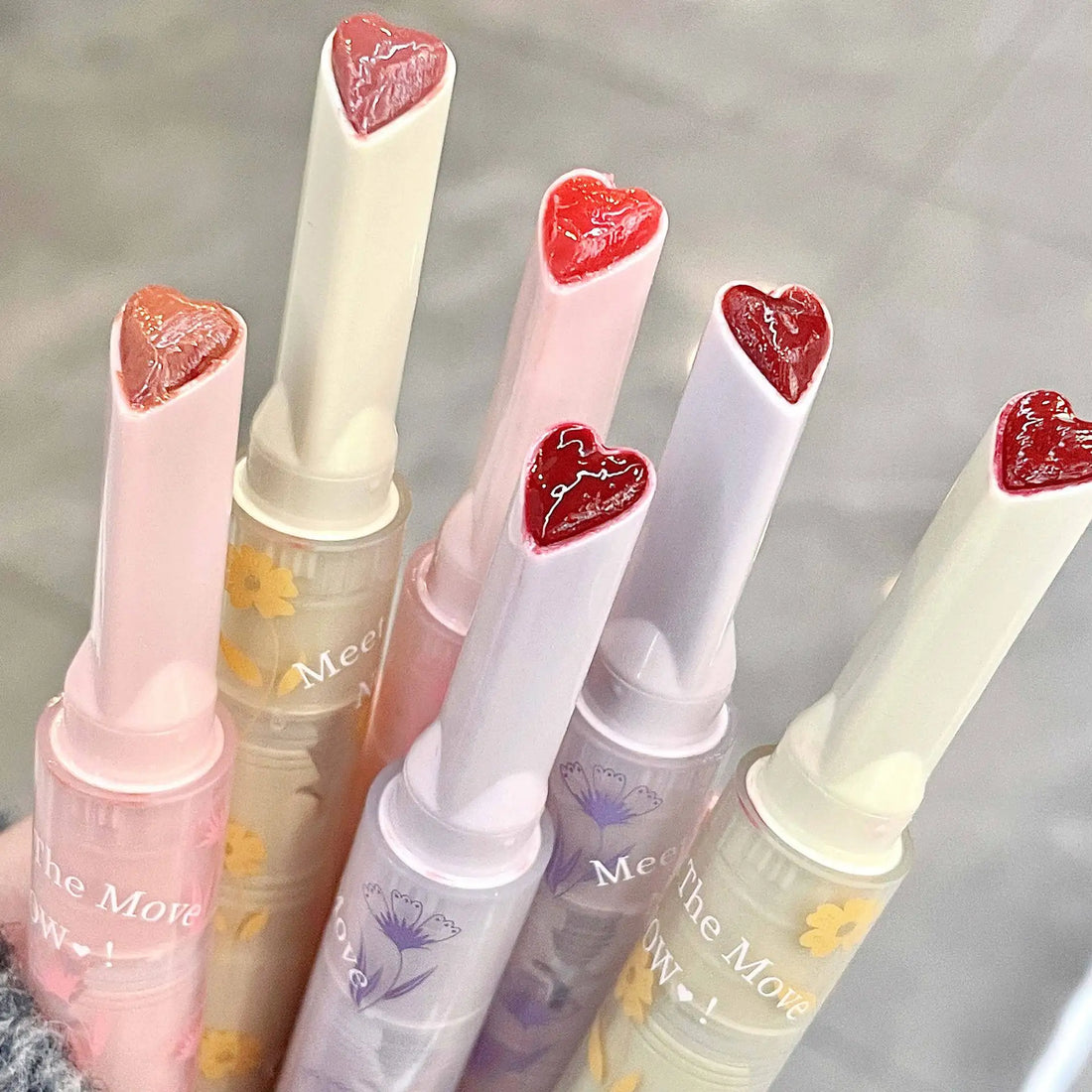 Water-Light Mirror Glitter Lip Glaze – Heart Shape