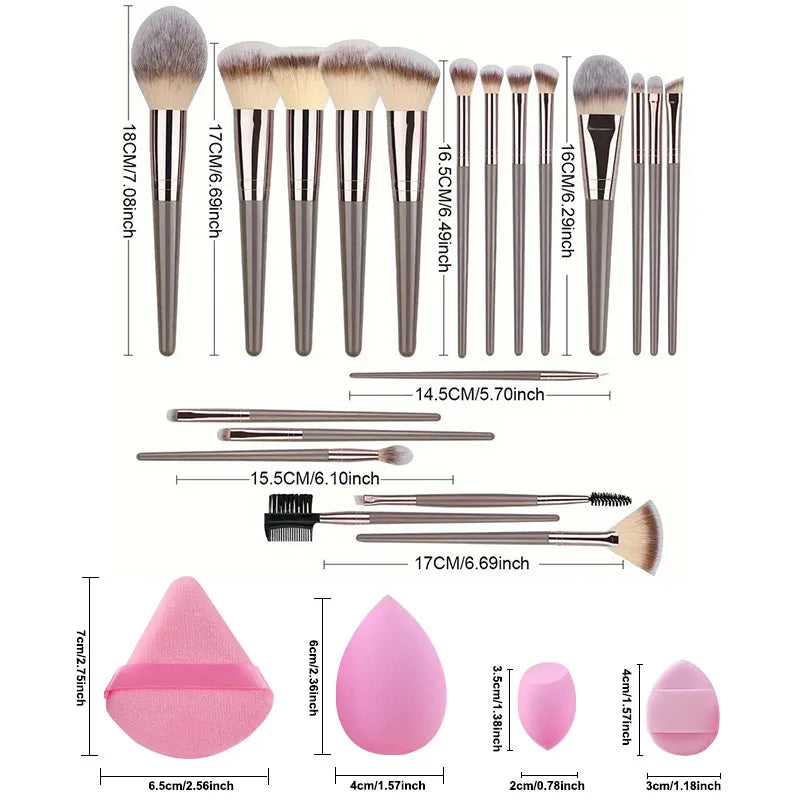 3-20PCS Makeup Brush Set with Storage Box