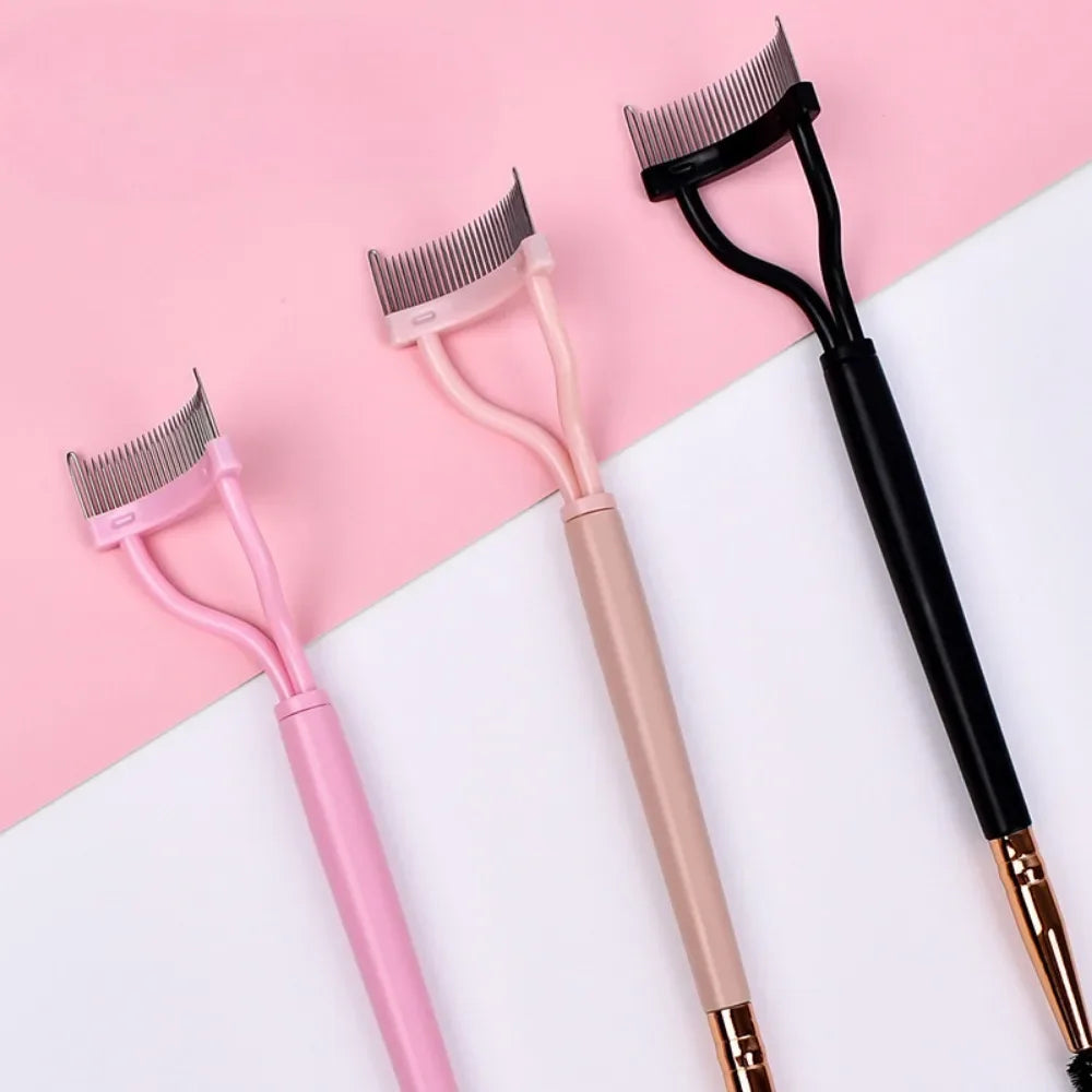 2-in-1 Folding Eyelash Curler & Brush Comb