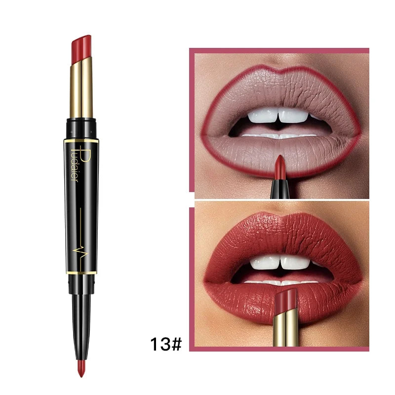 Double-Ended Matte Lip Liner & Lipstick – Nude