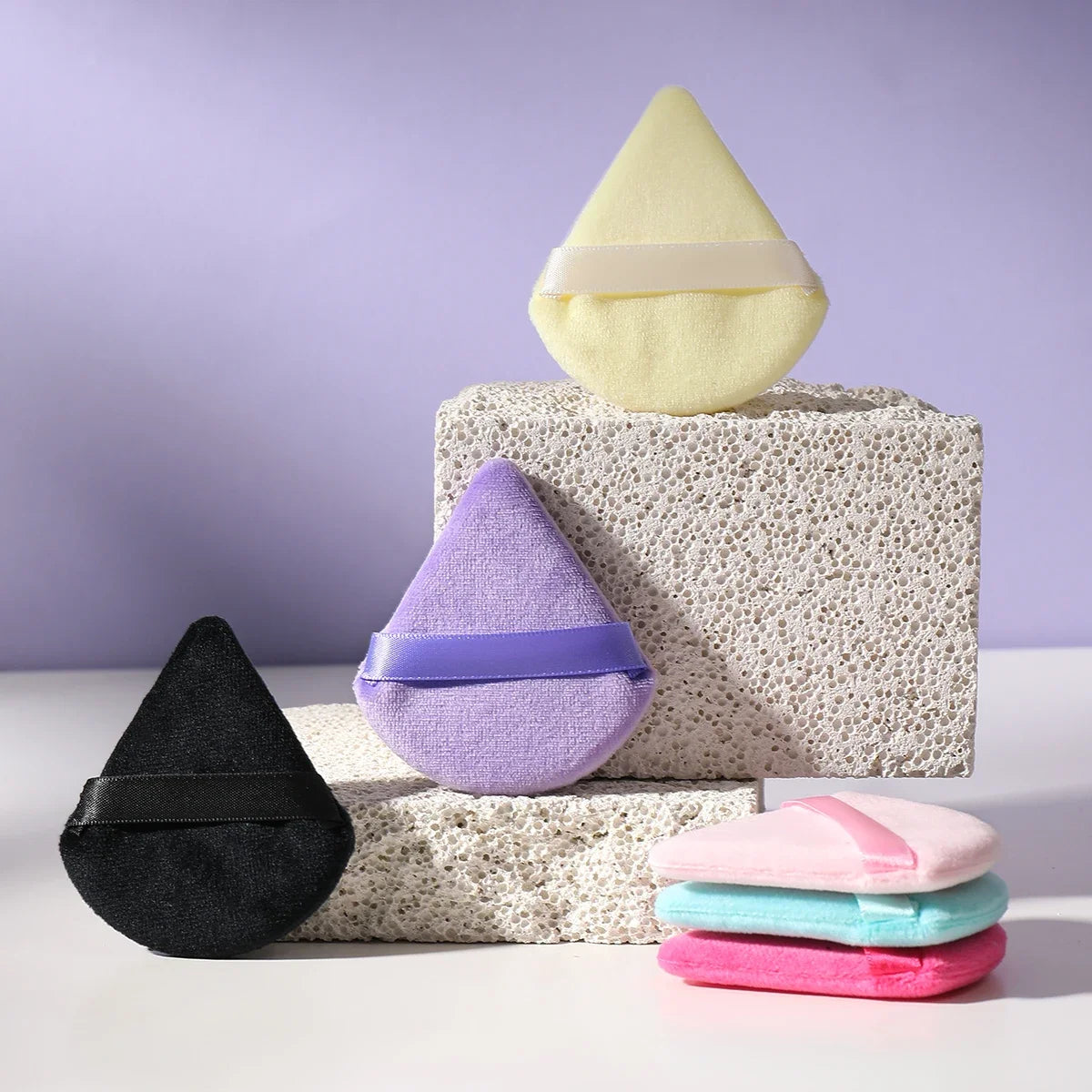 Triangle Velvet Mini Powder Puffs – 10/20PCS