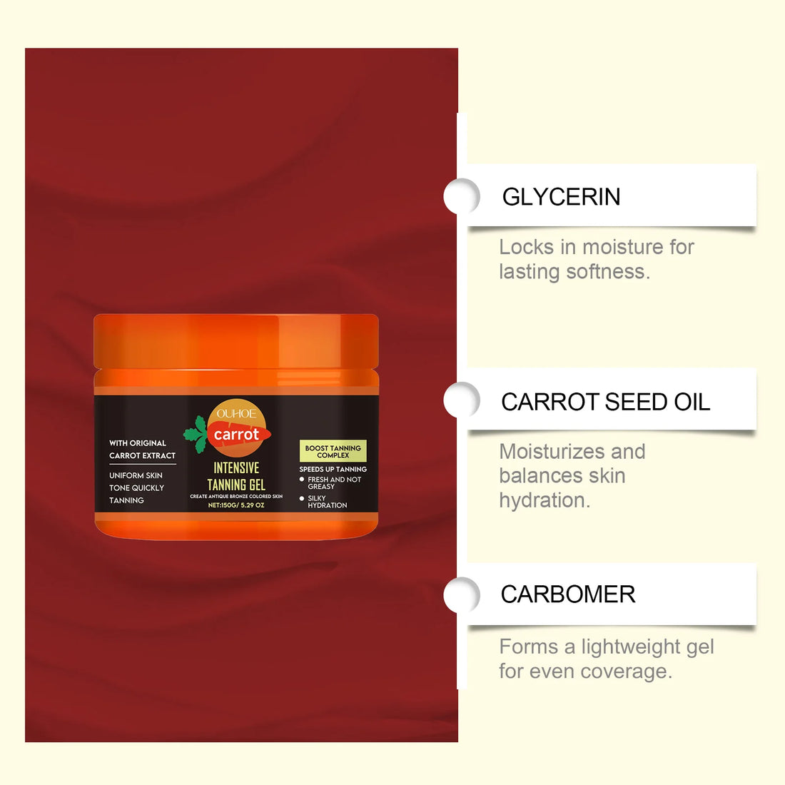 Carrot Tanning Gel – Hydrating Sunless Tan for Face & Body