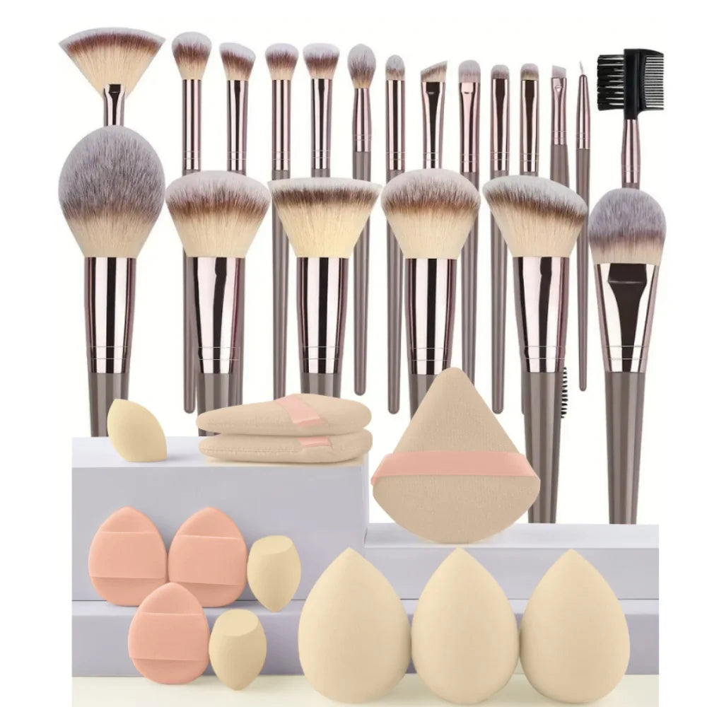 3-20PCS Makeup Brush Set with Storage Box