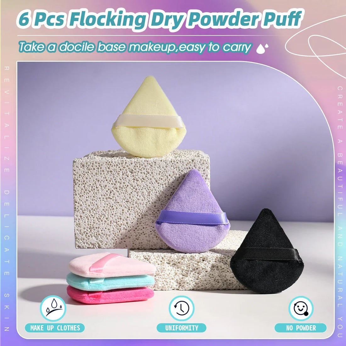 Triangle Velvet Mini Powder Puffs – 10/20PCS