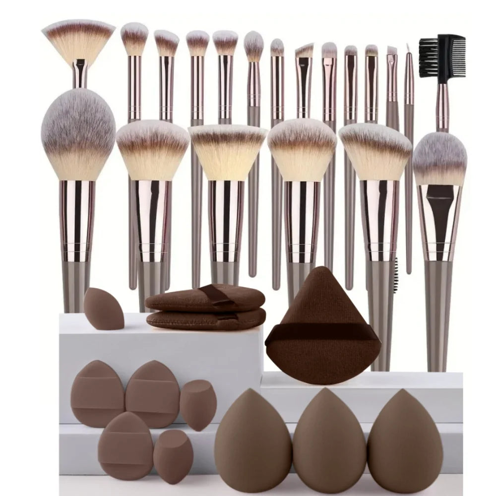 3-20PCS Makeup Brush Set with Storage Box