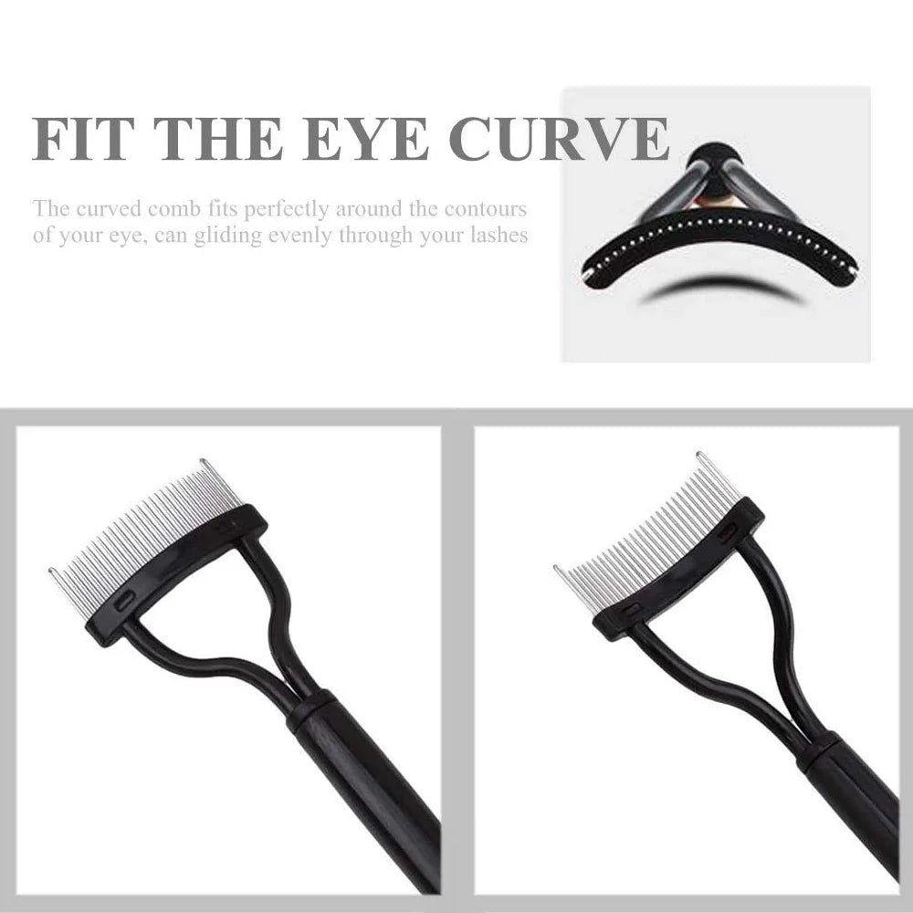 2-in-1 Folding Eyelash Curler & Brush Comb