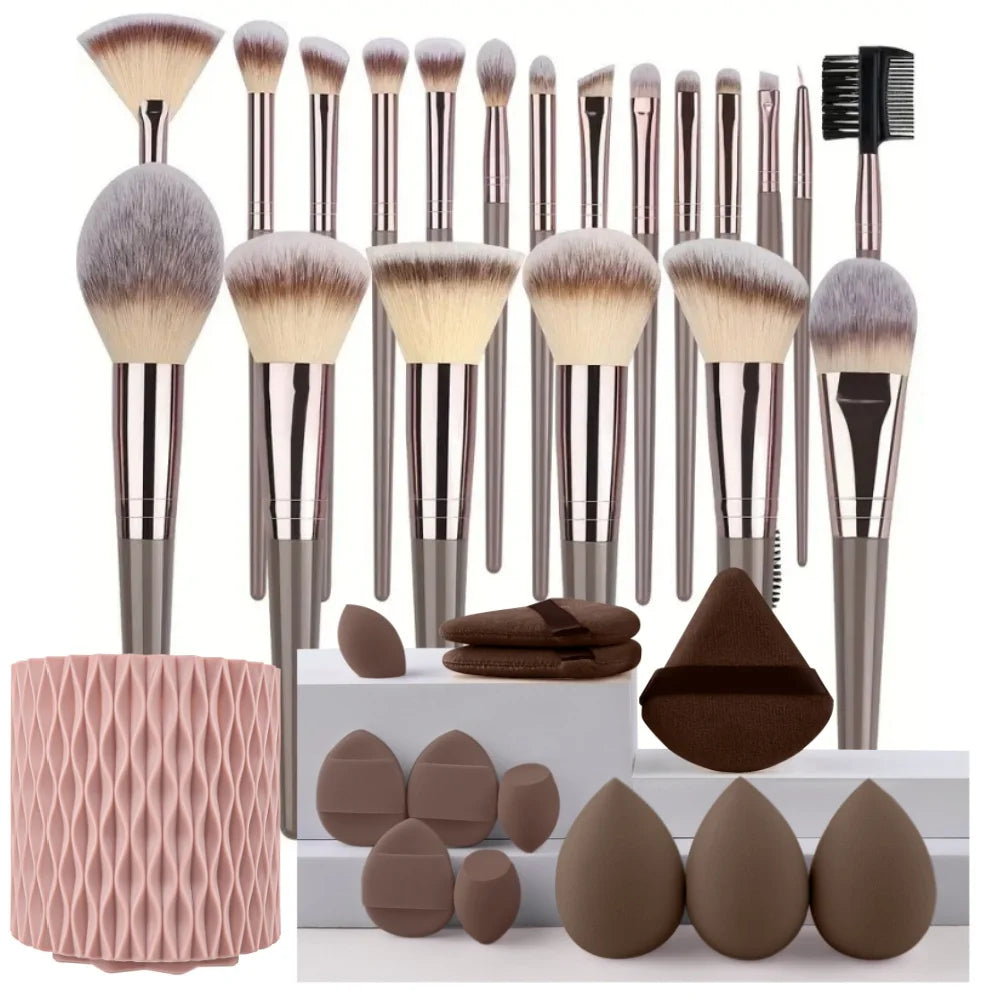 3-20PCS Makeup Brush Set with Storage Box